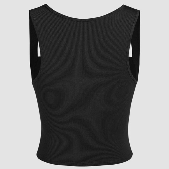 Cider 2 Pack Solid Ruched Square Neck Crop Top - Picture 5 of 15